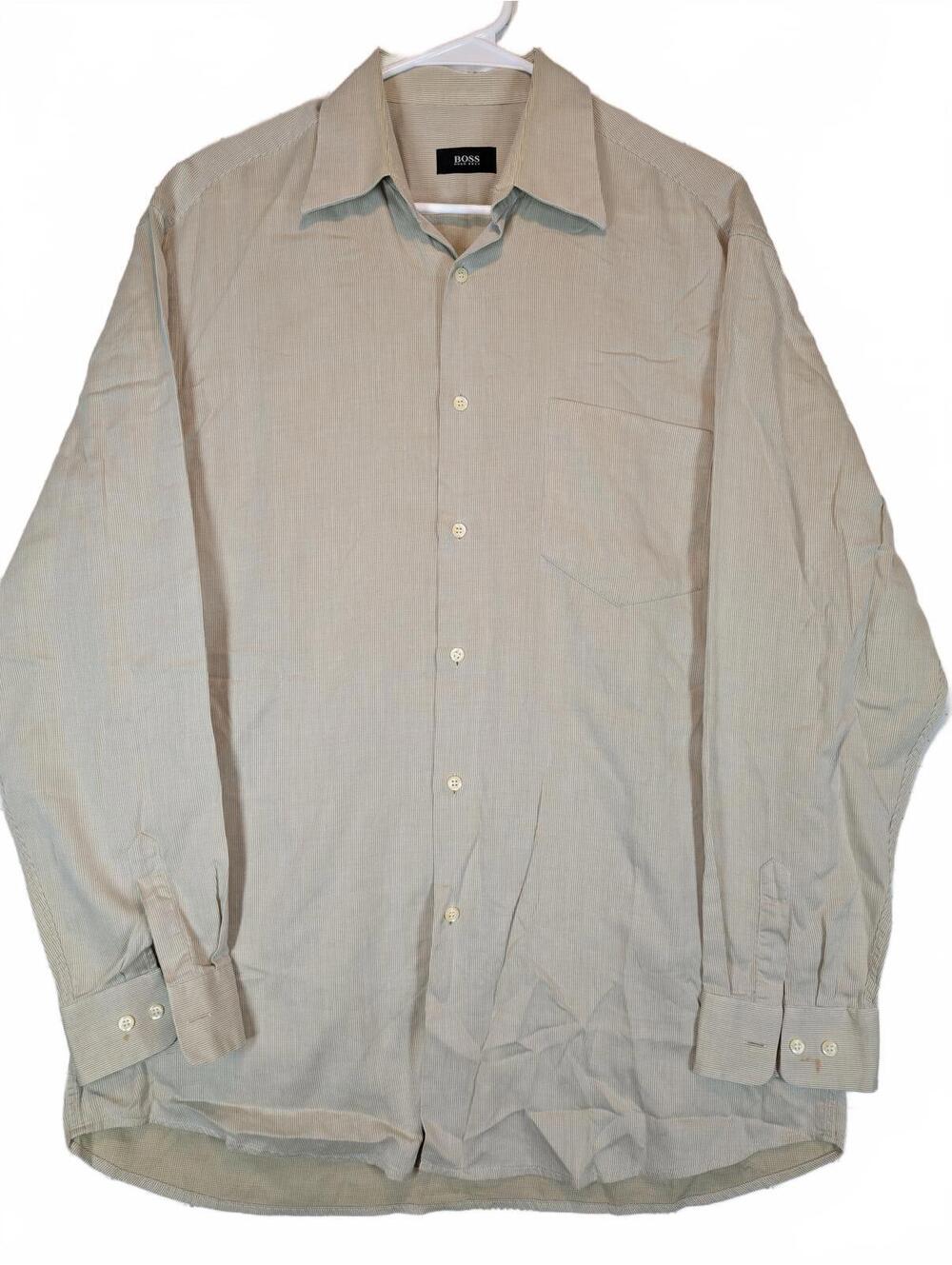 Hugo Boss Button Up Dress Shirt Textured Long Sleeve Mens Large